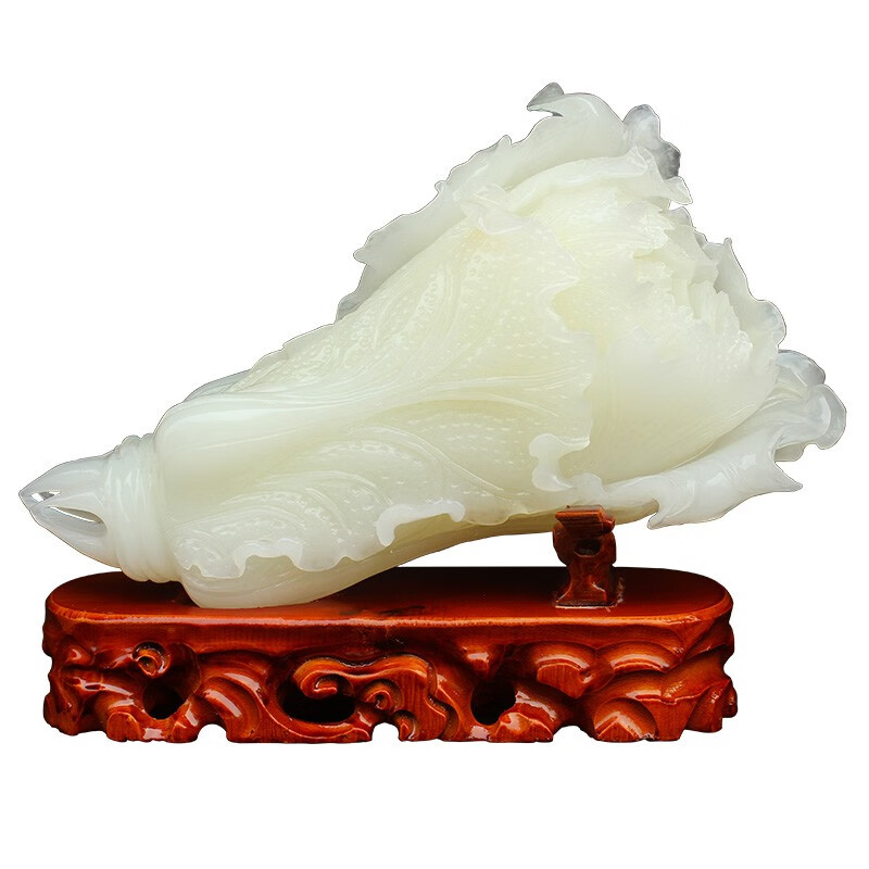 开业乔迁礼品白菜如意家居办公装饰品玉石摆件工艺品 玉白菜摆件