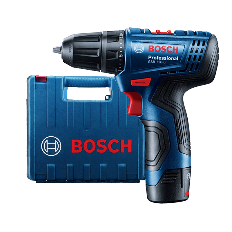 博世（BOSCH）电动螺丝刀充电钻家用GSR120-LI锂电手电钻工具箱套装电动工具 双电2.0AH+家用套餐