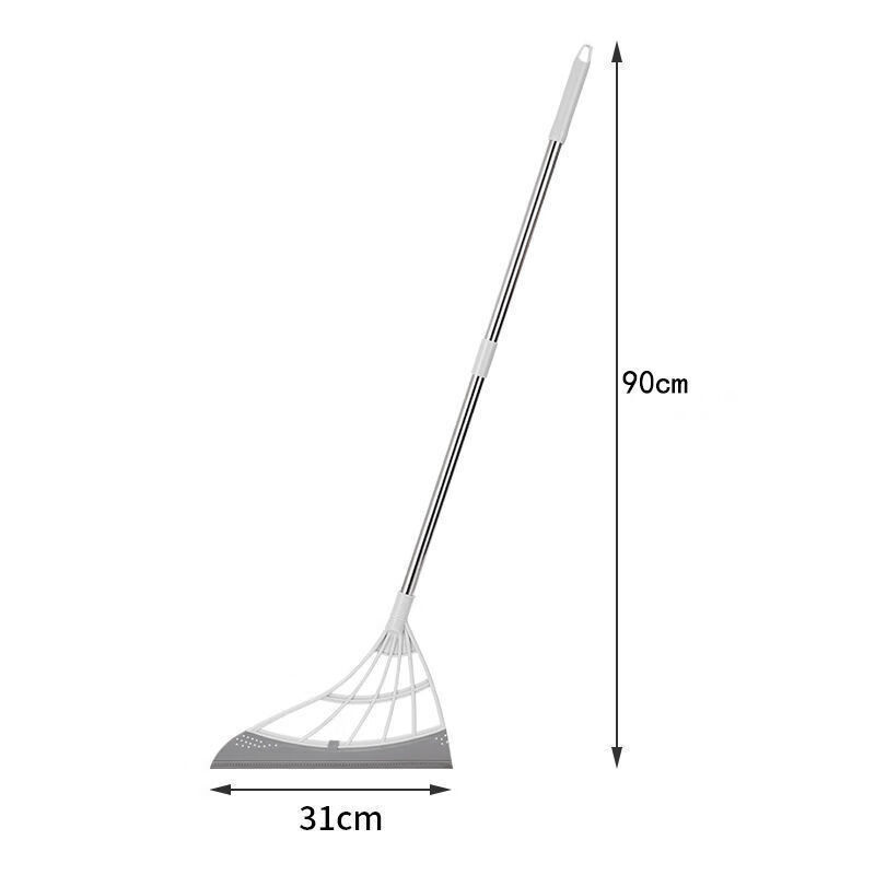 【精品】韩国黑科技扫地扫把家用不粘头发笤帚扫帚软毛拖把卫生间刮水神器 【灰色】31cm一个装