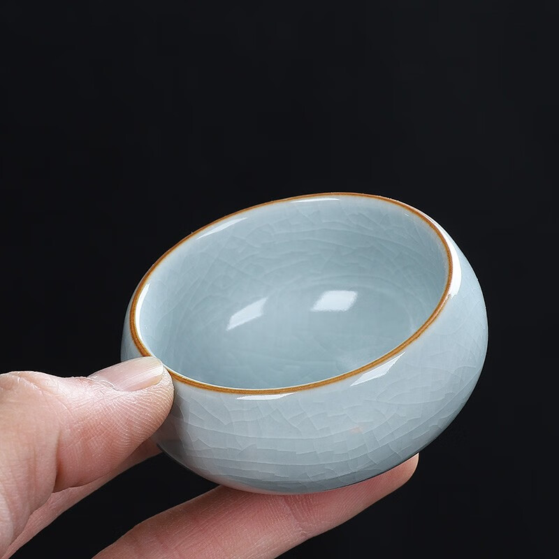 杯开片可养单个功夫茶具茶壶盖碗茶洗公道杯茶道配件 故里汝窑茶杯