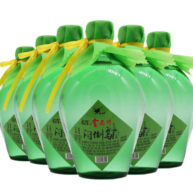 金马杆 闷倒驴 内蒙古粮食白酒 65度500ml 绿坛 6瓶装