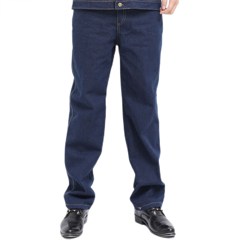 型彬牛仔工作服套裝男純棉防燙電焊勞保服加厚耐磨勞保工作服焊工定制 牛仔褲子（不含上衣） 190/4XL