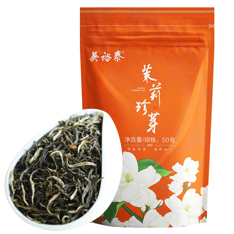 吴裕泰中华老字号茉莉珍芽50g/袋-高品质茉莉花茶