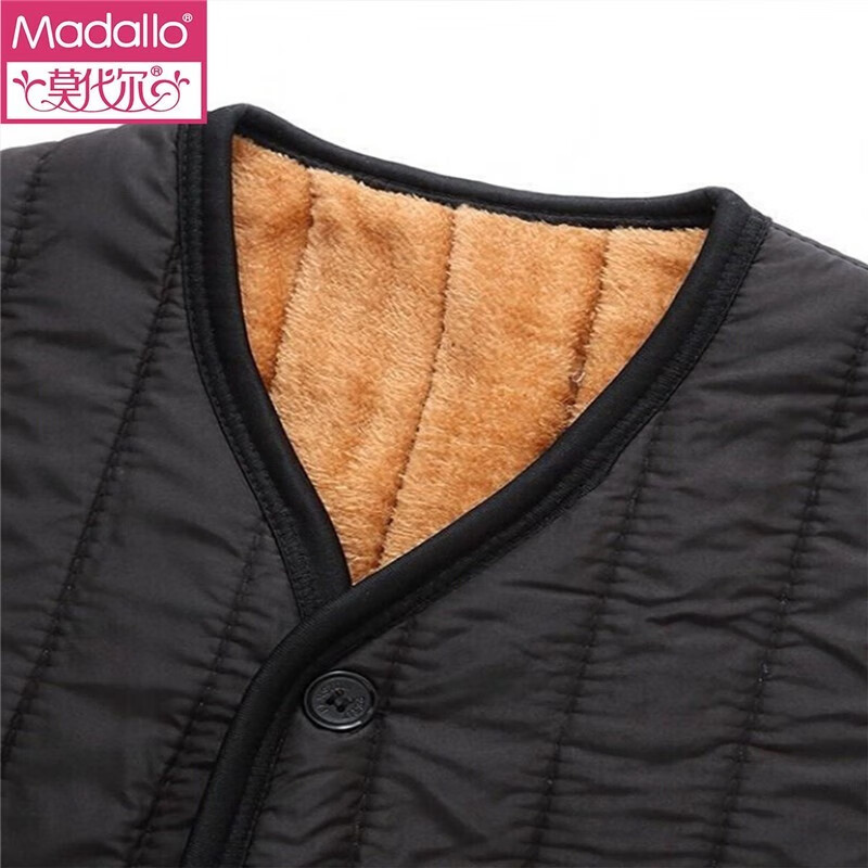 莫代尔中老年马甲秋冬装爸爸妈妈加绒保暖背心 女士唐装红色马甲 3XL (125-145斤)