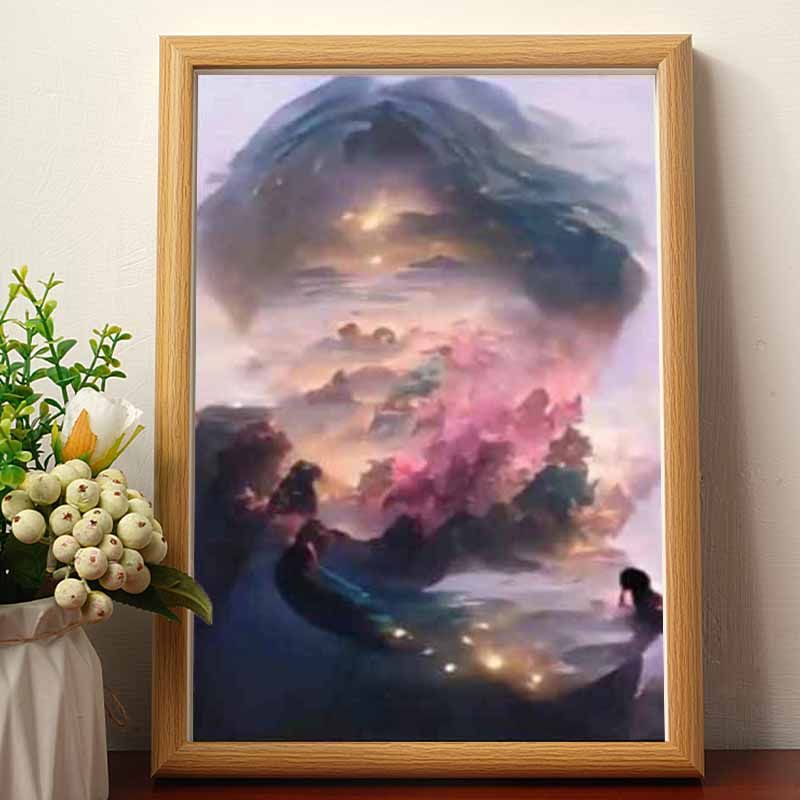 smvp青山坤水搞笑山水实木相框桌面摆台爱坤装饰画蔡徐坤肖像挂画ikun