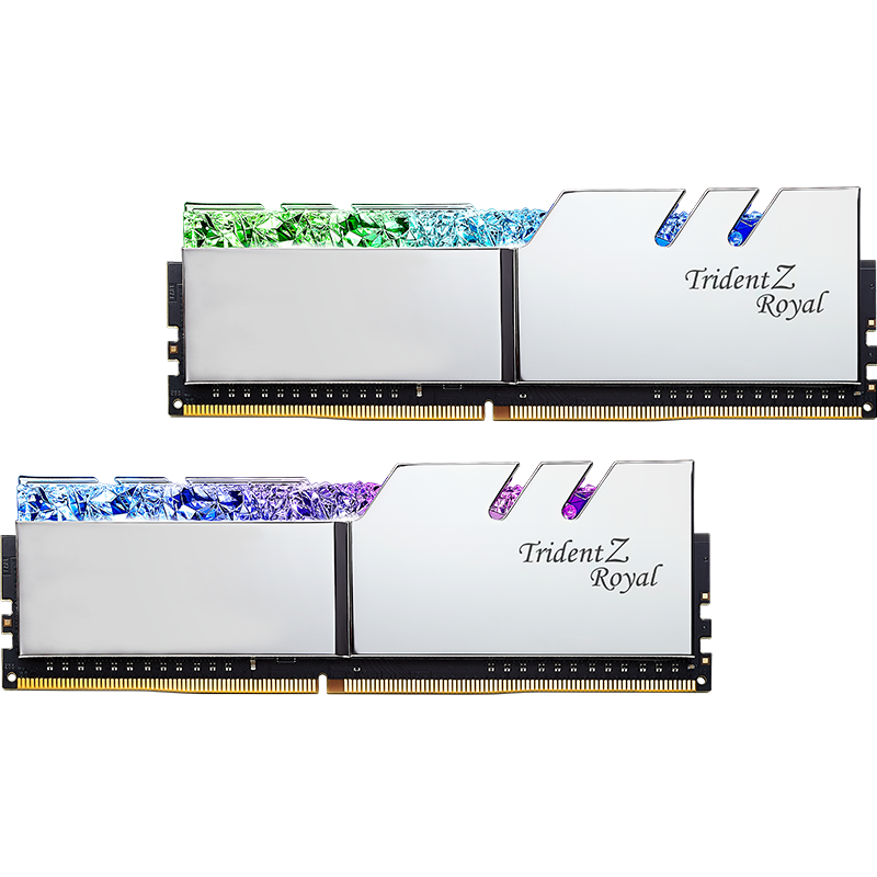 G.SKILL 芝奇 皇家戟 台式机内存条 DDR4 3600MHz 16GB（8GB*2）花耀银