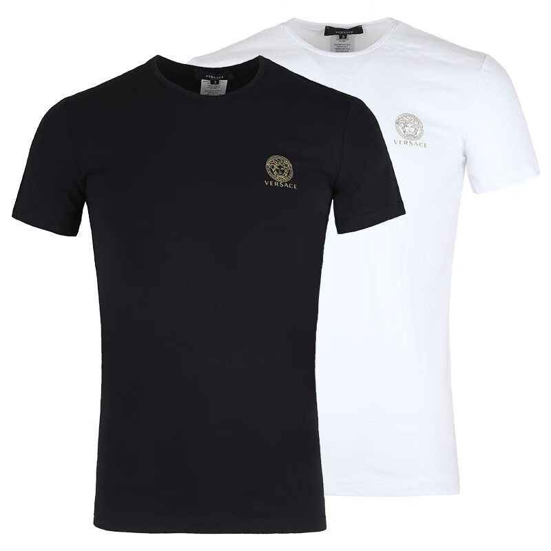 versace/范思哲男装美杜莎图案印花2件盒装短袖t恤内衣打底衫au10193