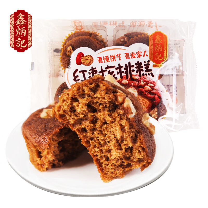 鑫炳记红枣核桃蛋糕红枣面包早餐糕点休闲零食小吃 240g*1袋