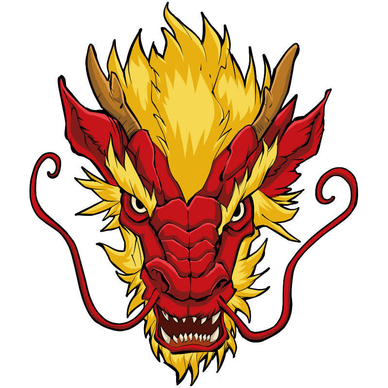 划痕创意贴画电动摩托装饰卡通车身汽车贴纸 红色龙头 15*12cm一张