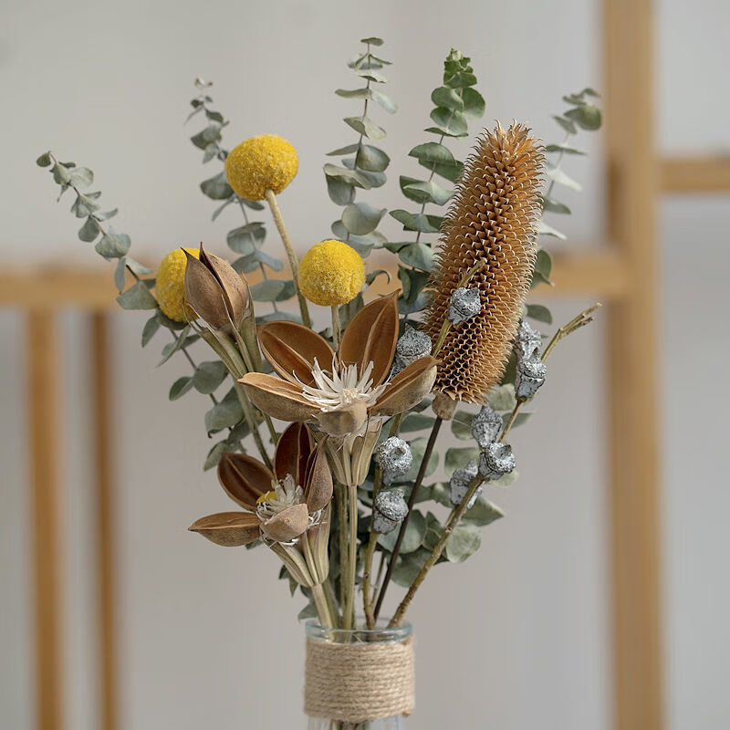 爱满（AIMAN） 云南干花花束 北欧风家居摆件 尤加利棉花diy客厅房间装饰摆设SN1620 原色红贵人花束使用感如何?