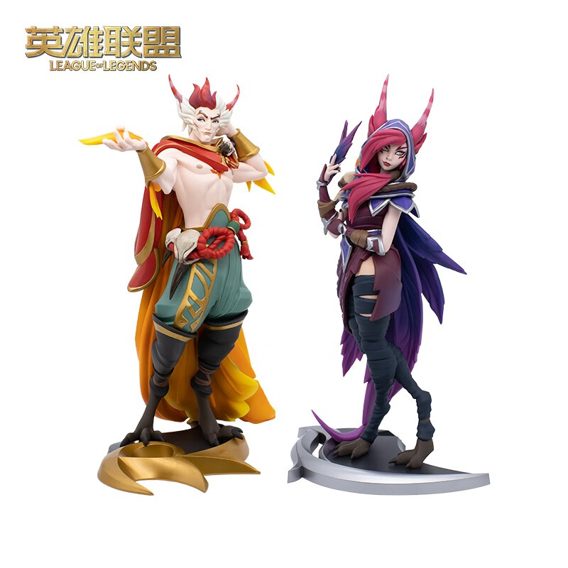 lol 英雄联盟 霞&洛 手办雕塑 原画 组合套装 游戏周边 官方旗舰 逆羽