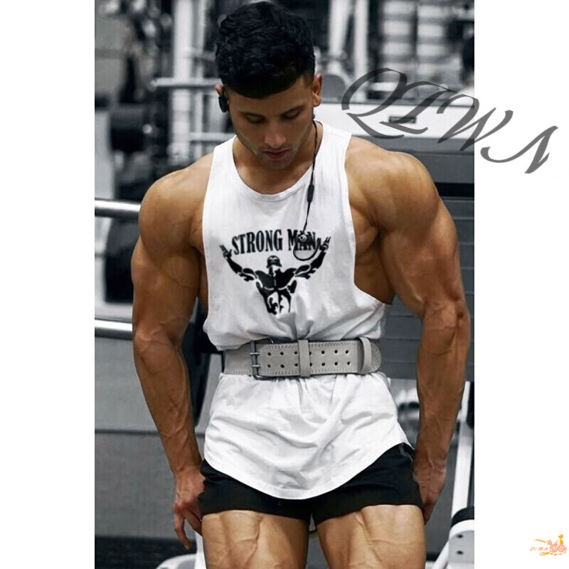 休闲男背心健身健美训练跑步运动工字跨栏时尚性 强人白 胸围92(s)