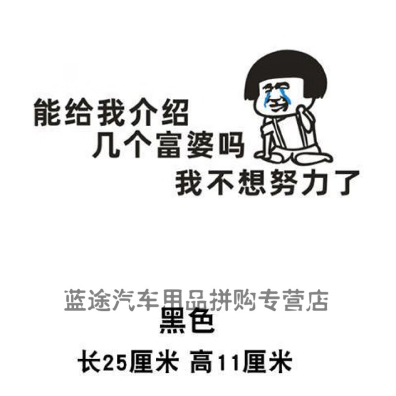 汽车贴纸介绍几个富婆我不想努力了个性搞笑车贴文字