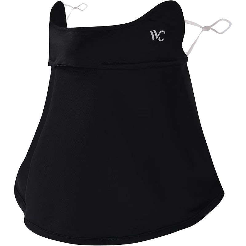 VVC防晒面罩夏季冰丝防晒口罩面纱男女全脸罩开车防紫外线遮阳面罩 曜石黑