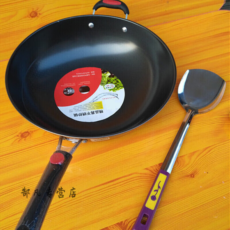 盛芯华女士轻便老年人用很轻34不生锈平底薄轻巧燃气炒锅 超轻便-炒锅