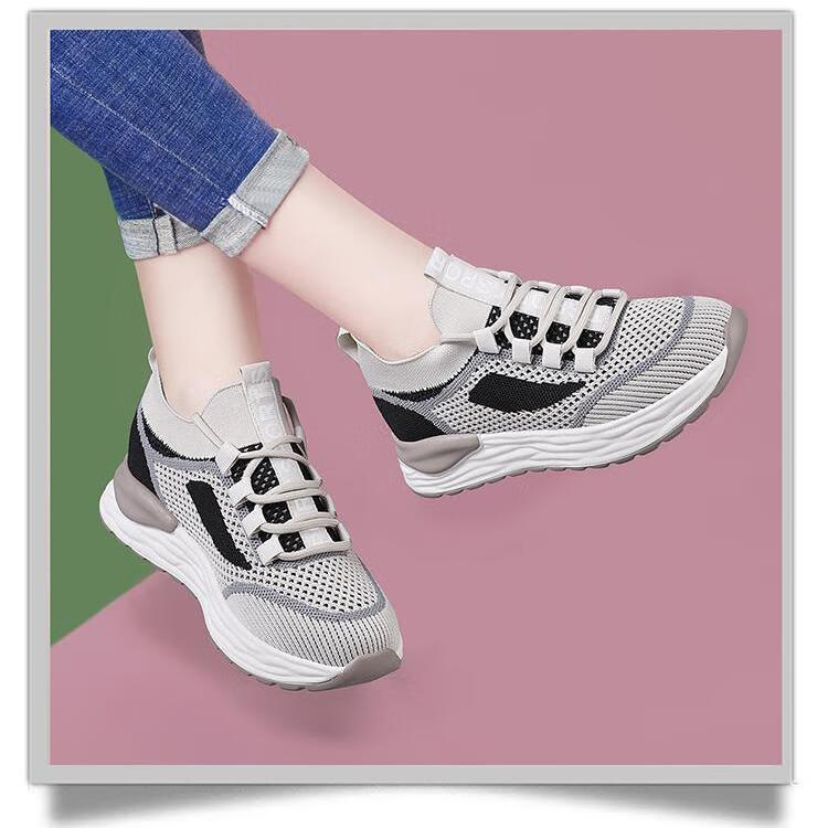 hkow361官方品牌网面飞织女士运动鞋秋季休闲百搭圆头女鞋防滑nike