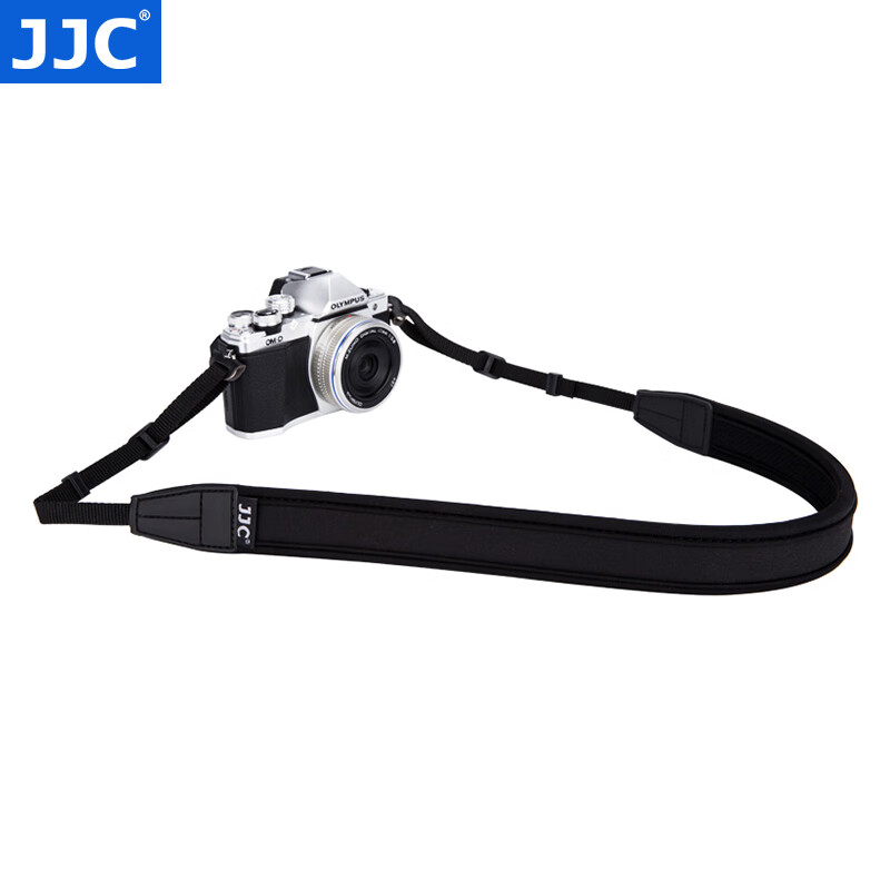 JJC 微单相机肩带 挂脖背带 适用于索尼A6000 A6400 A7C A6100佳能M50II M6II尼康Z30 Z50富士X100V 黑色 配圆形环