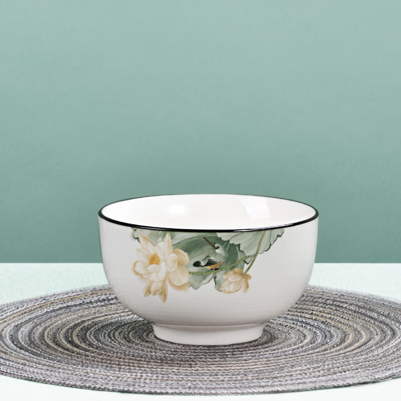 瓷秀源陶瓷釉中彩餐具家用新中式加厚防烫碗盘碟单个小饭碗汤碗菜盘