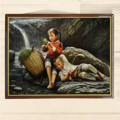 农家乐挂画饭店酒店怀旧装饰画农庄壁画致童年怀旧画咖啡厅复古画 乳