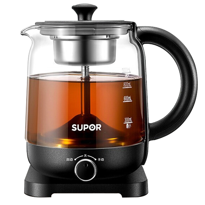 苏泊尔（SUPOR)煮茶器 煮茶壶小型玻璃黑茶红茶养生壶煮茶水壶热水壶烧水壶 蒸茶壶 SW-10C01