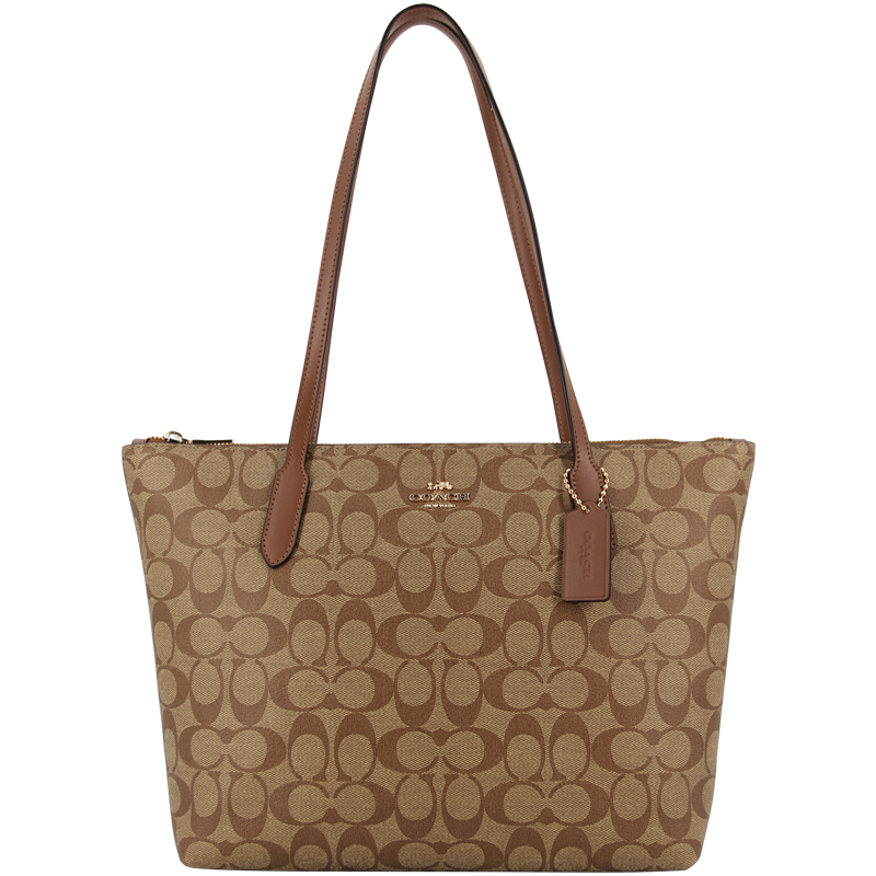 COACH 蔻驰 女士单肩托特包 4455 IME74 卡其/棕色 中号