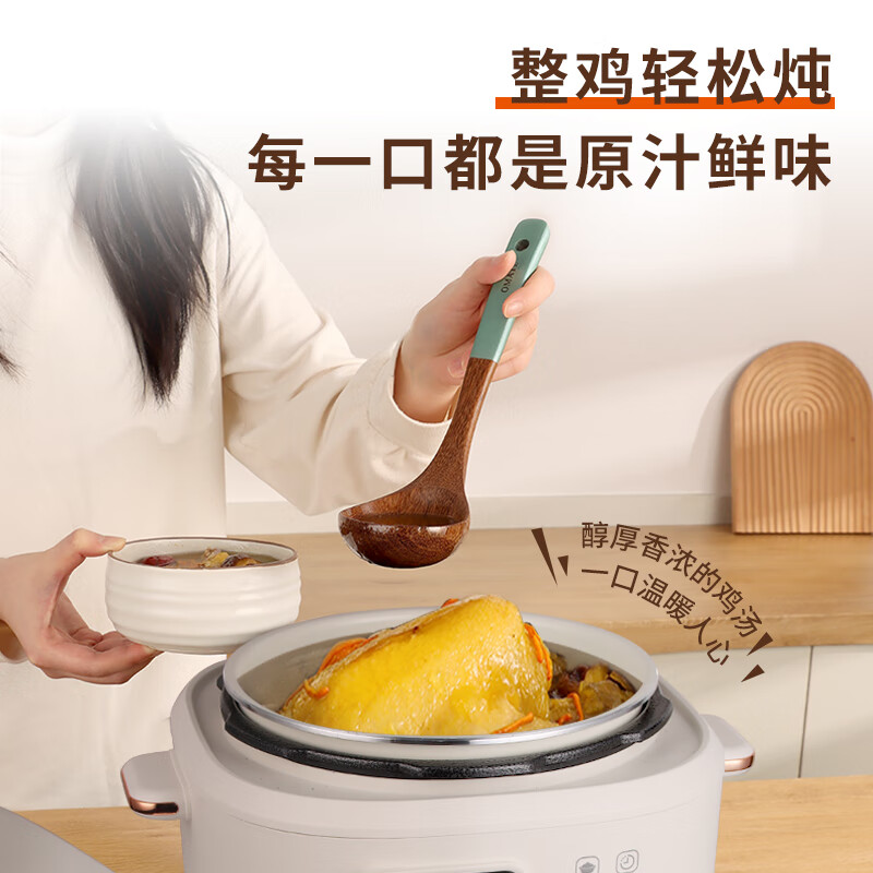 三角牌(Triangle)电压力锅 双胆大容量压力锅家用一键排气高压电饭煲多功能智能预约煮饭煲汤炖肉搪瓷 双胆双盖(适合4-6人) 4L