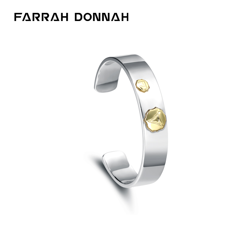 法斗（Farrah Donnah）鲨鱼牙手镯925银女光面简约时尚饰品 男女首饰礼物 银色