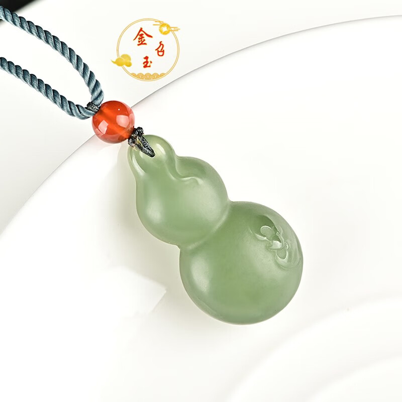 金召玉和田玉葫芦吊坠男士女款福禄双全挂件玉石项链玉佩福寿平安