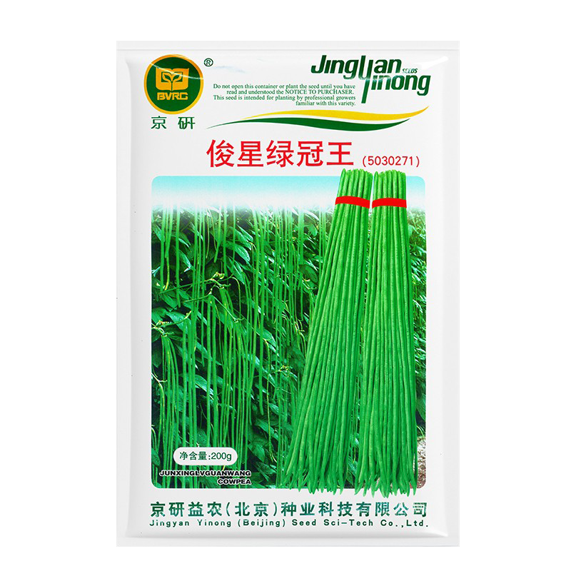 京研豆角種子長(zhǎng)豇豆無(wú)筋架豆九粒白不老扁豆四季豆農(nóng)科院易種蔬菜籽孑 俊星綠冠王中熟豇豆 200克