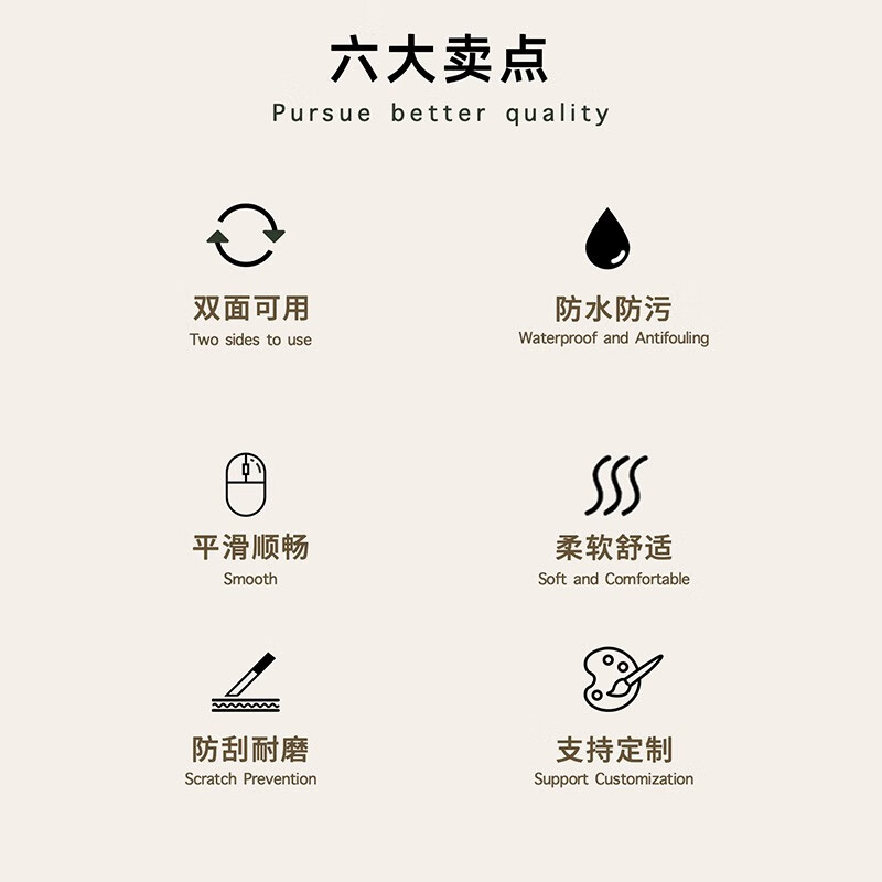 皮质双面鼠标垫小号 办公电竞游戏简约笔记本电脑皮革垫子顺滑防水易清洁隔热 灰色+墨绿 260x210x2mm