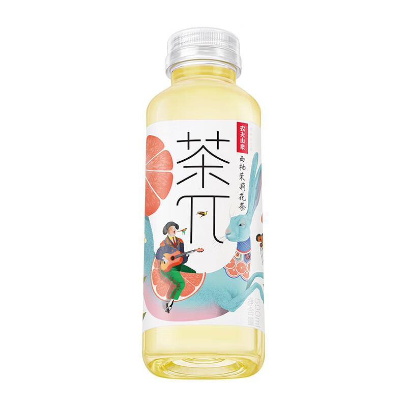 农夫山泉 茶π（茶派）茶饮料 西柚茉莉花茶500ml*15瓶 整箱装年货