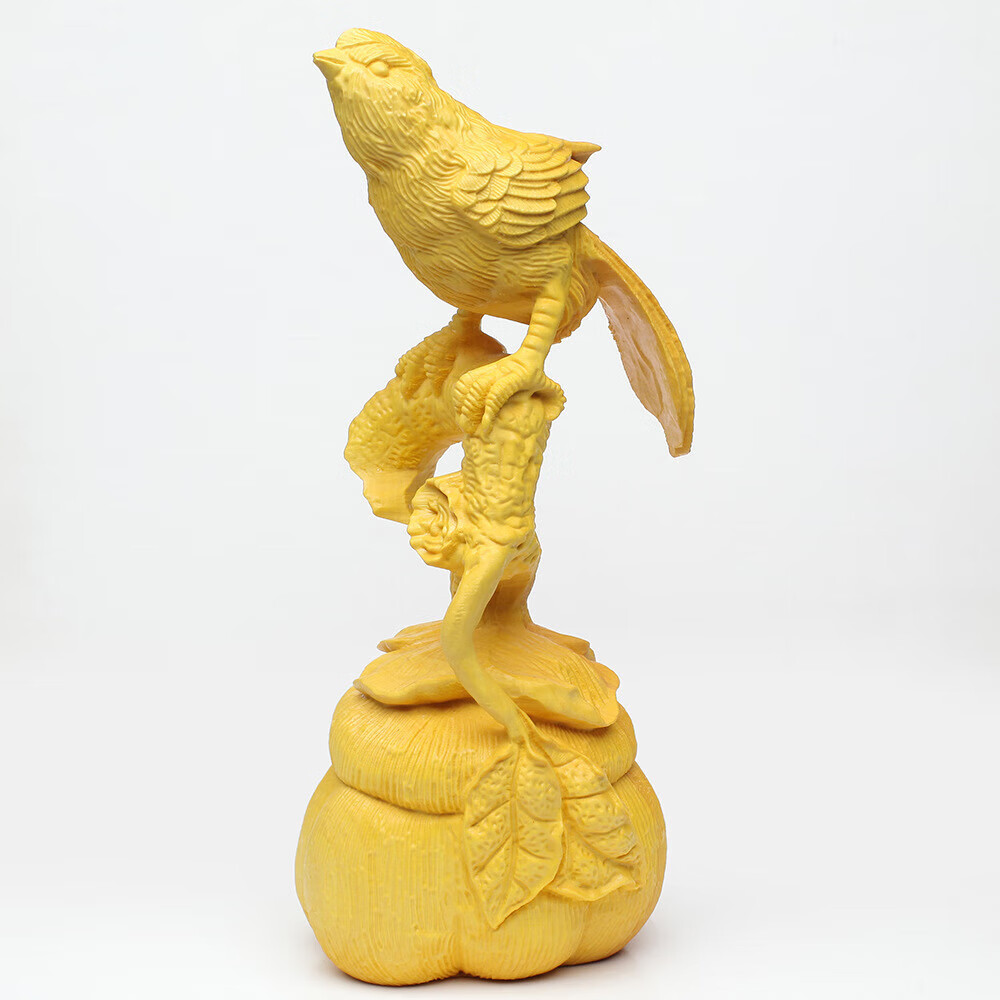 小木缘生 小叶黄杨木喜鹊雕刻摆件木制根雕家居客厅书房摆饰文玩手把