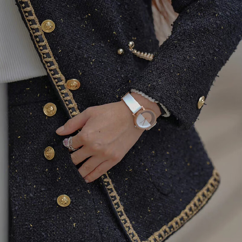 KLASSE 14意大利手表女不完美系列时尚防水男女士石英腕表女表情人节礼物 白色女款套装IM18RG007W-GSA