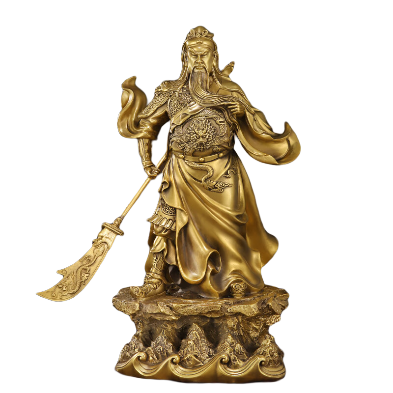 關(guān)公像擺件銅關(guān)公擺件關(guān)公財(cái)神像佛像關(guān)羽關(guān)二爺五岳關(guān)公武財(cái)神關(guān)羽神像 1號(hào)48CM高-橫刀五岳關(guān)公