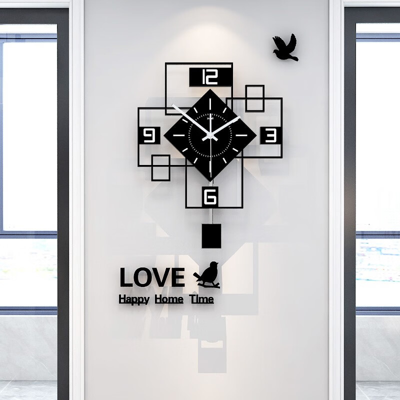 挂钟客厅现代简约大气石英钟餐厅挂表时尚艺术钟表欧式时钟挂墙 款式