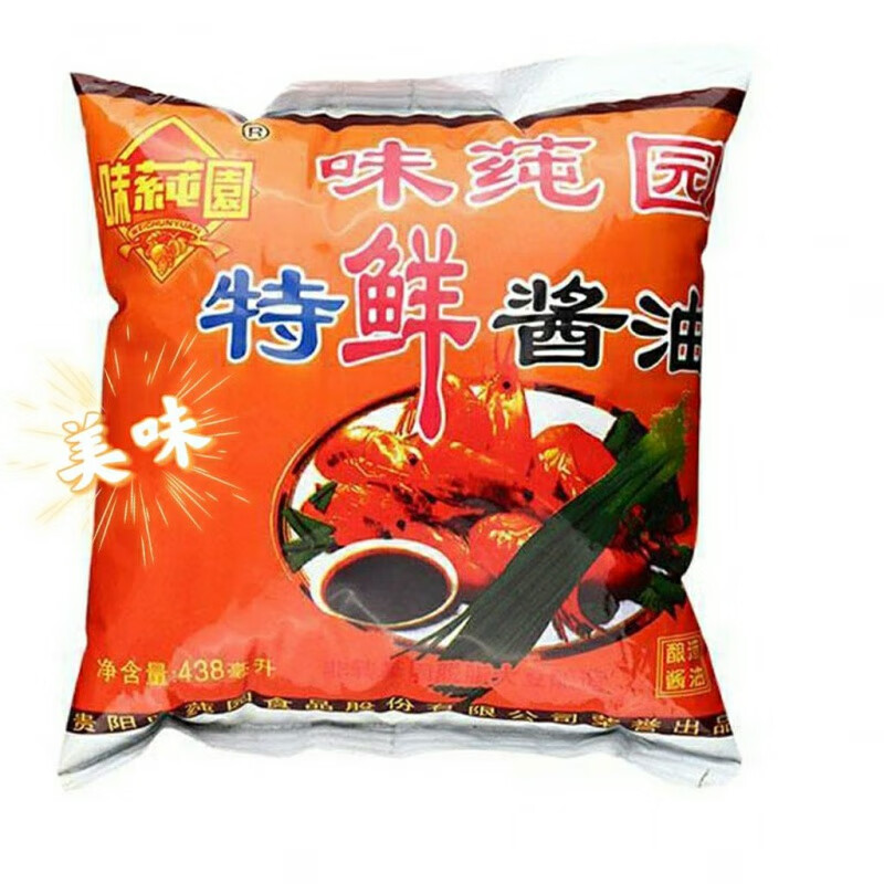贵州特产味莼园特鲜家用拌饭袋装特级酿造贵阳味 438ml*4袋特鲜酱油