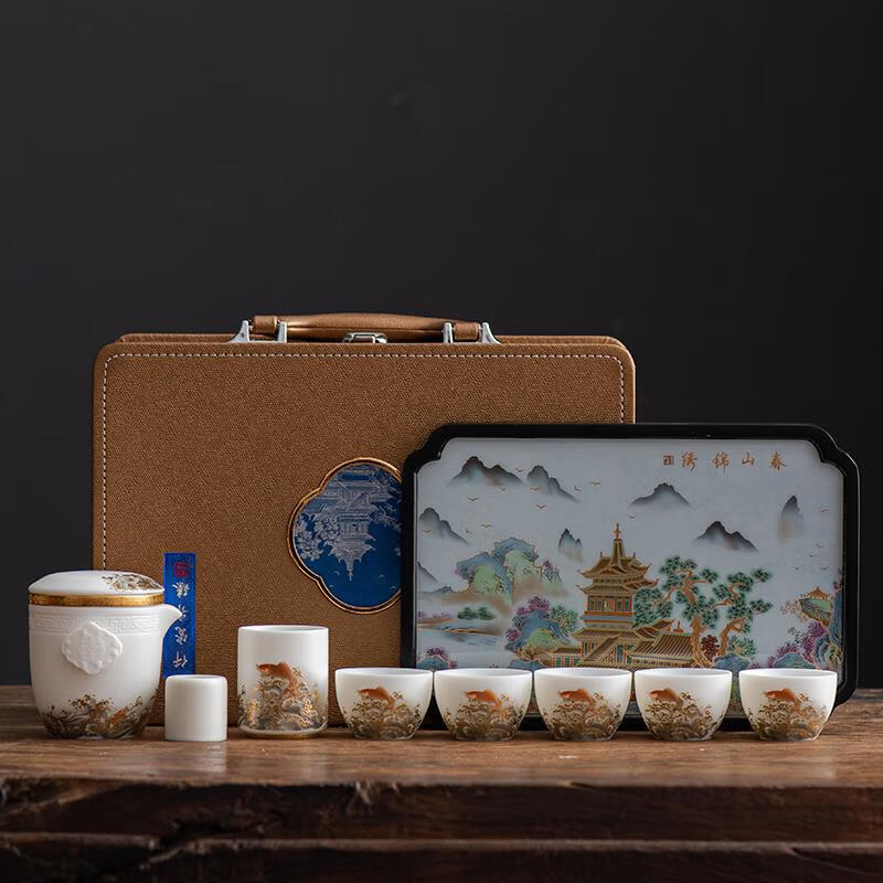 套装商务家用便携式羊脂玉瓷白瓷陶瓷泡茶礼品 纵横四海茶具-君悦套装