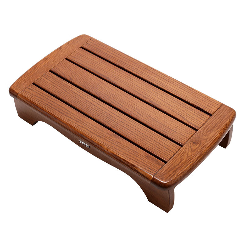 旖林（YILIN） 旖林实木脚踏凳床边搁脚凳矮凳木质踏板浴室木垫长条凳 红橡木脚踏 680*380*200 mm