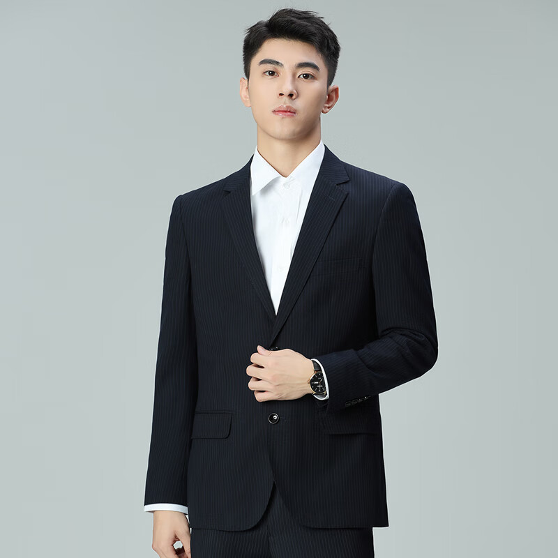 fengedun4s店宝马领创西服工装蓝色西装套装男销售工作服男士男修身