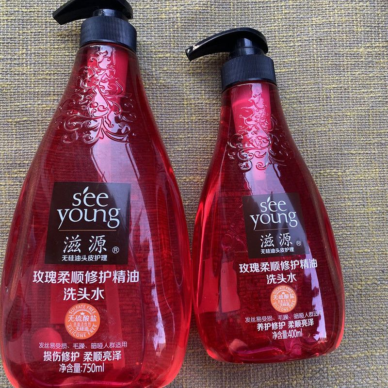 玫瑰柔顺修护精油洗头水滋源洗发水正品大容量家庭装 400mlx1瓶