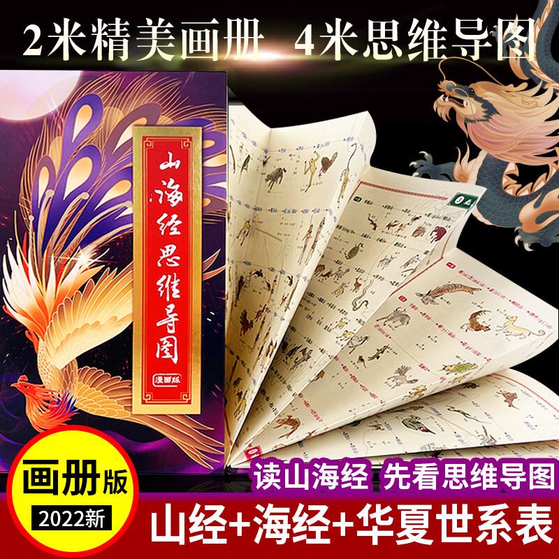 山海经思维导图画册漫画版人物关系图华夏世系表 中国古代神话故事山