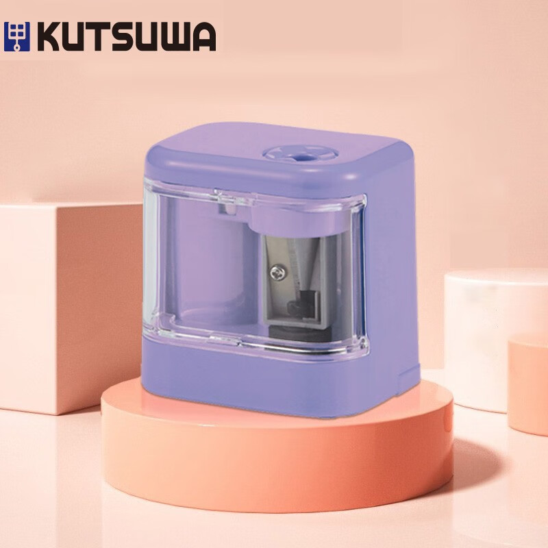 kutsuwa电动削笔器 小型电动手削两用儿童铅笔卷笔刀rs032铅笔削 小
