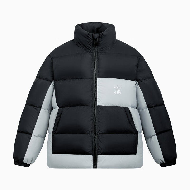 MQD童装三防抗菌绒儿童立领羽绒服冬男童女童羽绒外套 黑色 130 (L)