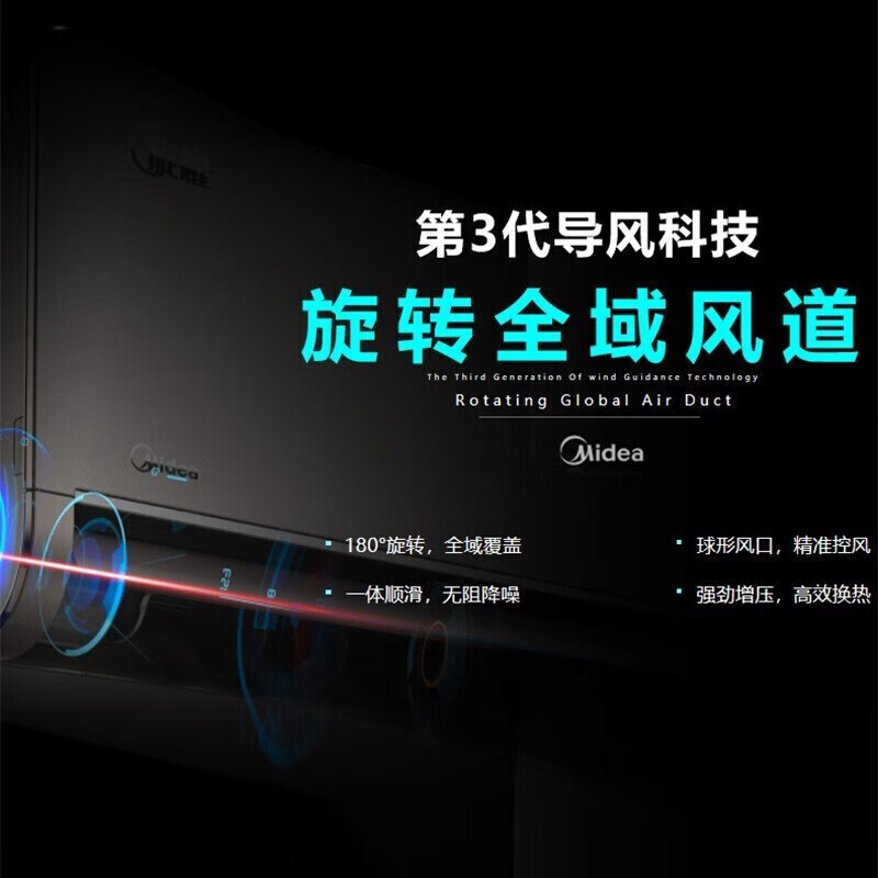 美的(Midea) 新一级 旋耀 大1.5匹 智能家电 变频冷暖 壁挂式空调 以旧换新 KFR-35GW/BDN8Y-XJ100(1)