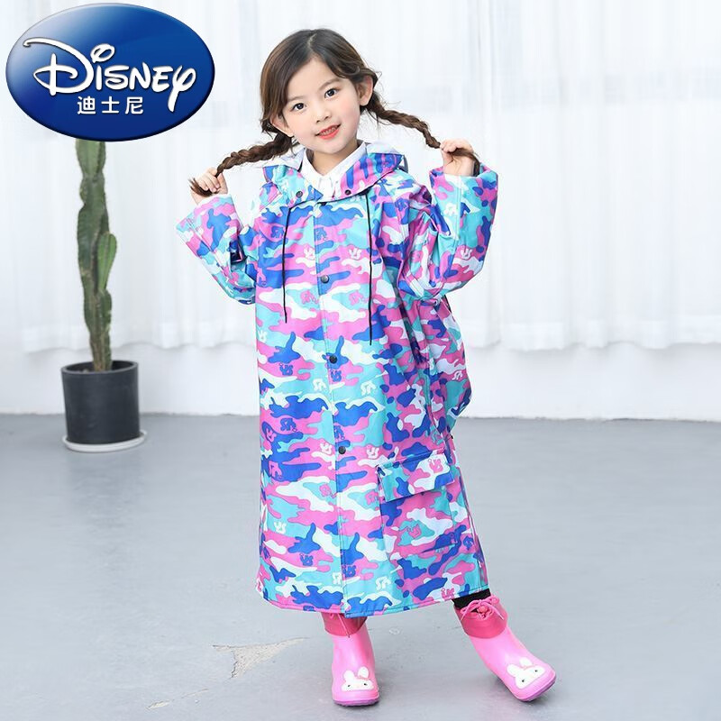 迪士尼1-3-6岁岁小孩子穿的儿童雨衣连体雨全身套装中
