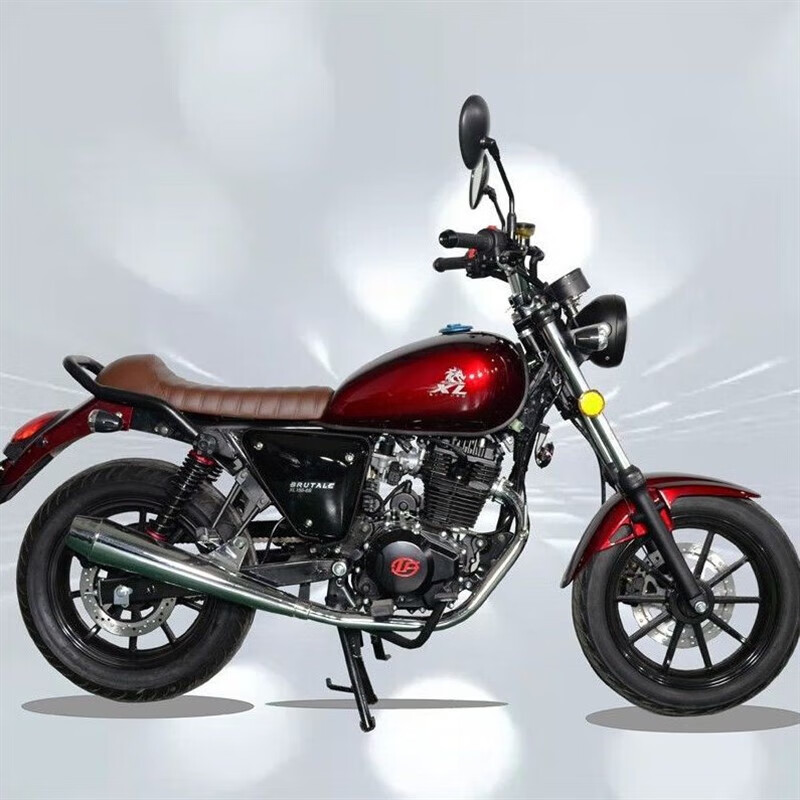 智询国四可上牌猴子小迅龙150复古重型机车迷你太子摩托车 亮红色