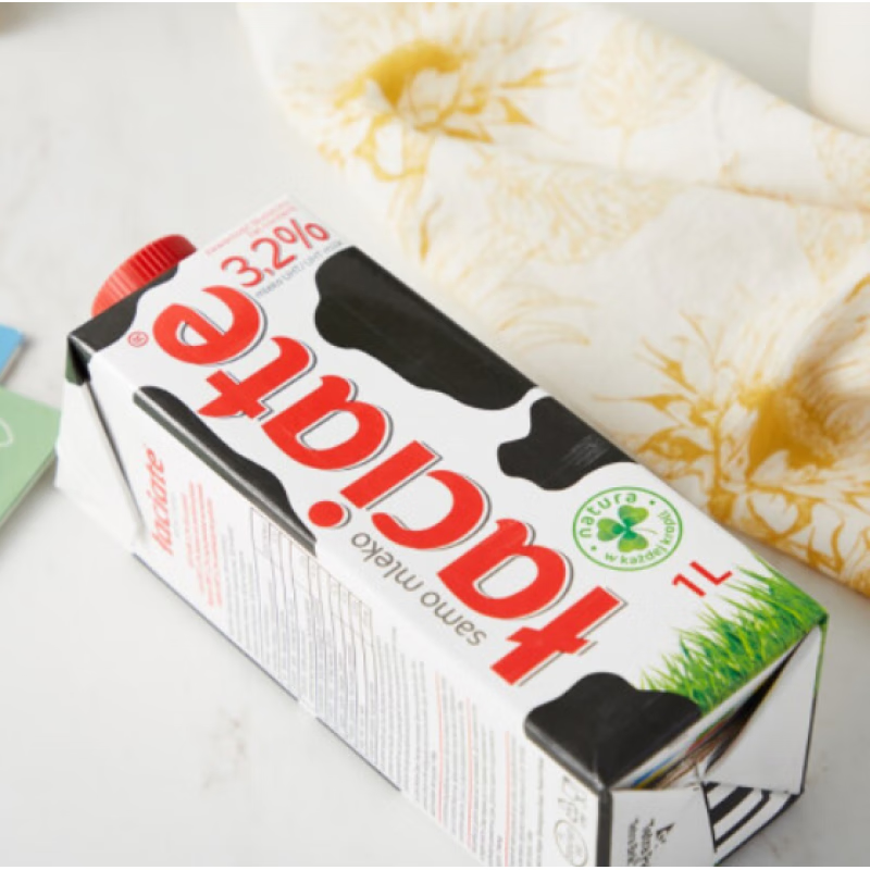 兰雀波兰进口laciate 纯全脂牛奶 1l*12盒多地 1升大盒代替 兰雀