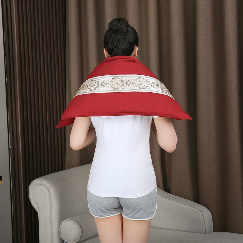 俞兆林电加热盐袋 加大盐包 粗盐海盐热敷包热敷袋 家用理疗袋 护腰膝 棉麻红加长加宽80*33【纯海盐包】