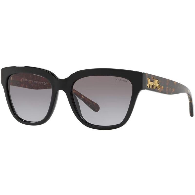 蔻驰(coach)蔻驰女士大边框渐变灰色太阳镜墨镜奢侈品眼镜l1082 black