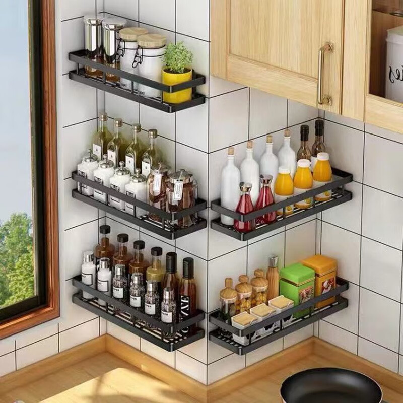 余佳乐居 厨房置物架免打孔调料架壁挂式厨房收纳架厨卫挂件 【30CM一个装】多数人购买两个以上 免打孔打孔两用安装怎么样,好用不?